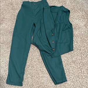 Teal boys size 10 Pants & vest set